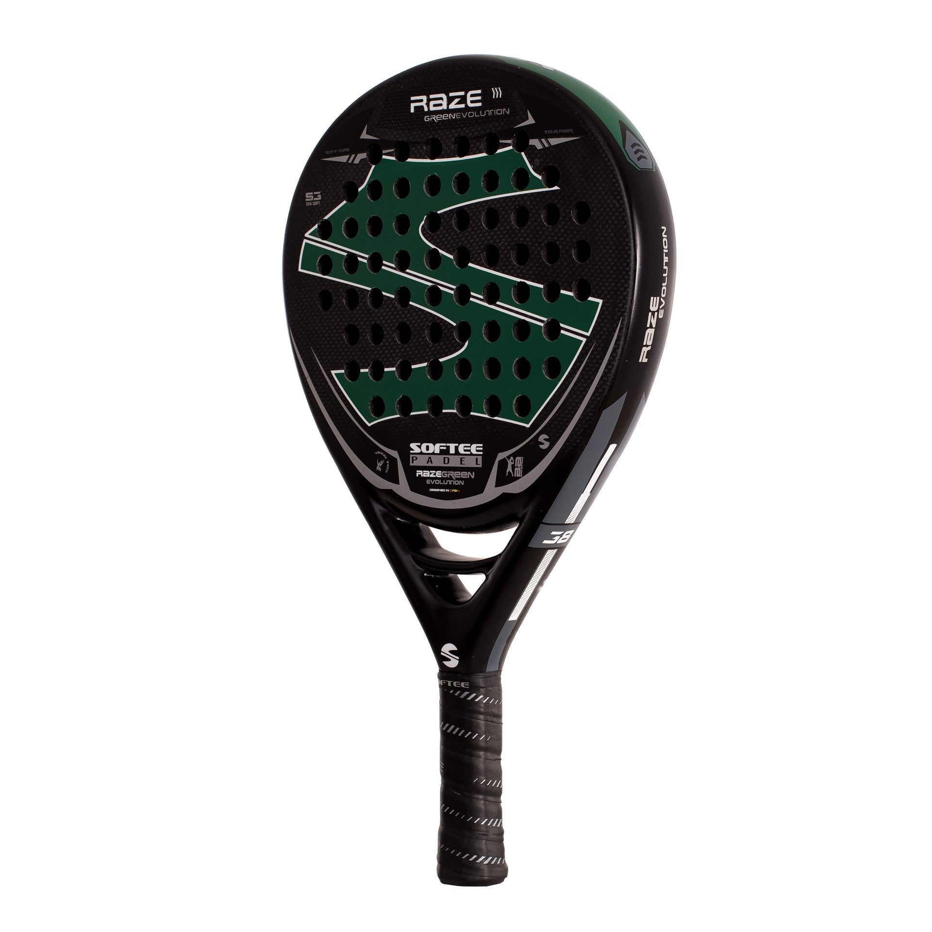 PALA PÁDEL SOFTEE RAZE EVOLUTION GREEN CARBONO DEFECTO ESTÉTICO