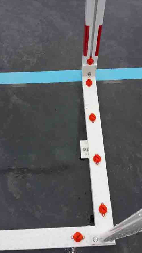 JUEGO PORTERÍAS F.SALA/BALONMANO ALUMINIO TRASLADABLES 80X80MM CON BASE 80X40MM