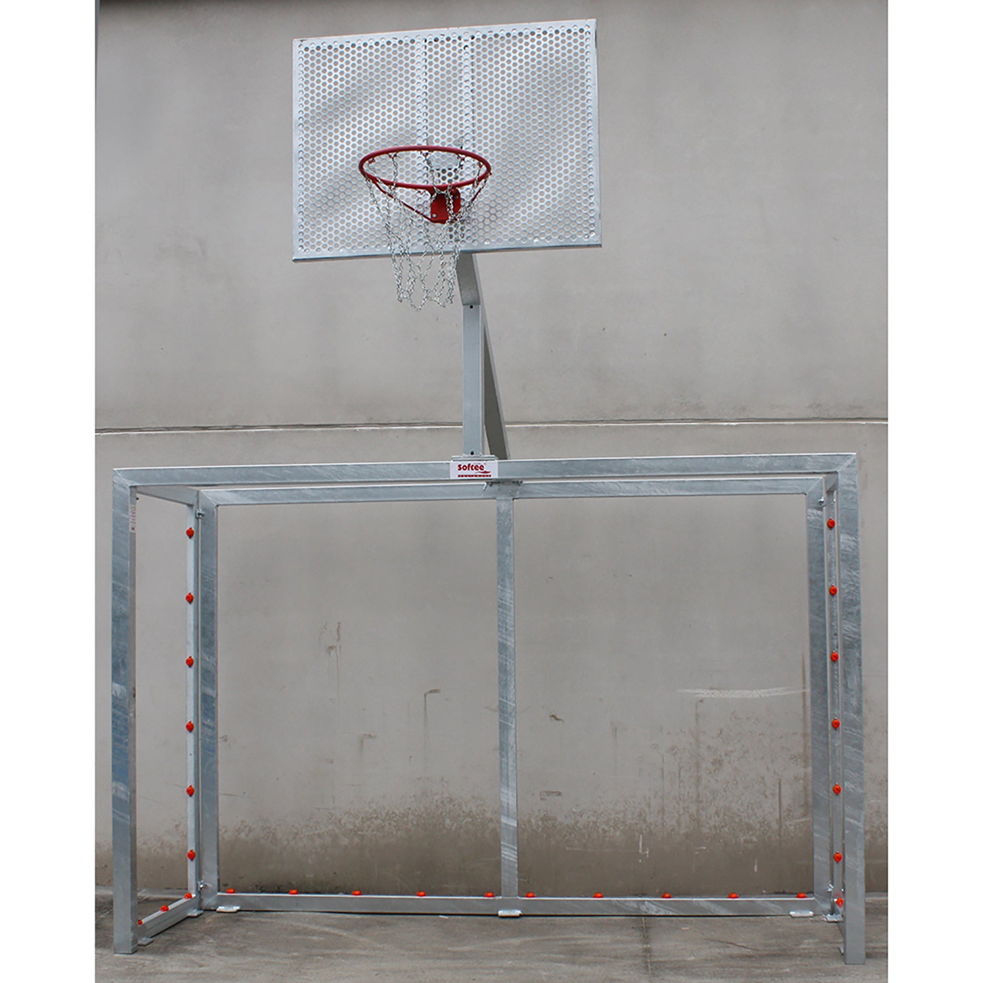 JUEGO PORTERÍAS GALVANIZADAS FÚTBOL SALA/BALONMANO - CANASTA BASKET