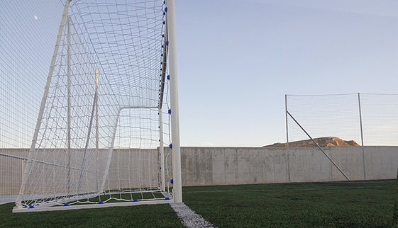 JGO PORTERÍAS FÚTBOL 7 METÁLICAS TRASLADABLES TUBO 80 MM REGLAMENTARIAS