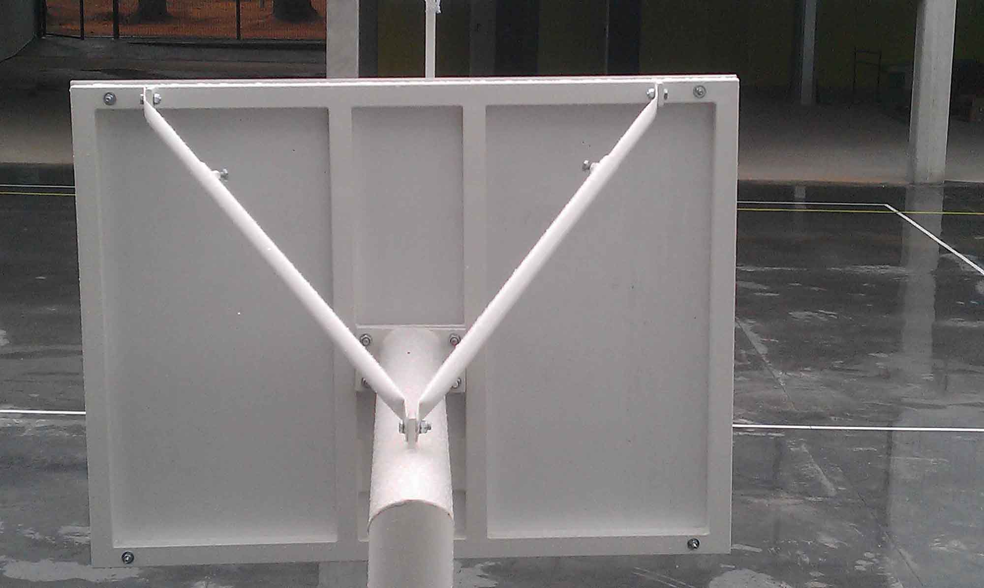 JUEGO DE 2 CANASTAS BALONCESTO MONOTUBO NEW TUBO 114 MM FIJAS  -SIN TABLERO, ARO- CON BASE DE ANCLAJE