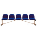 BANCO METÁLICO NEW CON ASIENTO AZUL PVC -5 PLAZAS-