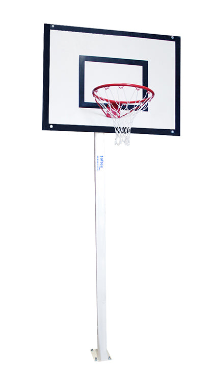 JUEGO DE 2 CANASTAS MINIBASKET DELUXE MONOTUBO TUBO 100 FIJAS CON BASE PARA ANCLAJE -SIN TABLERO NI ARO-