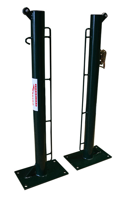 JUEGO DE 2 POSTES DE PÁDEL FIJOS Ø 80MM CON BASE PARA ATORNILLAR