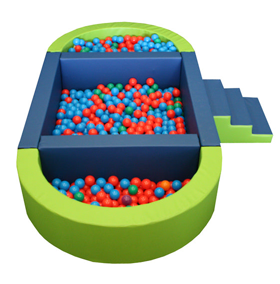 PISCINA OVALADA PLUS LLENADO PELOTAS, 300X150X40CM ALTO X 15CM ANCHO (TRANSFORMABLE EN DOS)