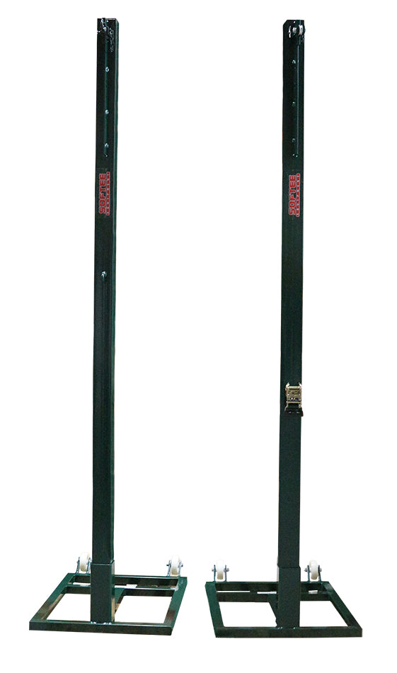 JUEGO POSTES VOLEIBOL METÁLICOS CUADRADOS 80X80MM TRASLADABLES