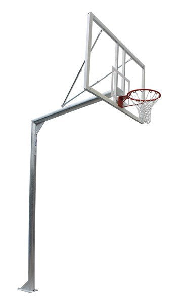 JGO CANASTAS GALVANIZADAS BALONCESTO MONOTUBO NEW TUBO 114 MM FIJAS CON BASE ANCLAJE-SIN TABLERO,ARO