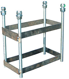 JUEGO DE 2 CANASTAS BALONCESTO MONOTUBO NEW TUBO 114 MM FIJAS  -SIN TABLERO, ARO- CON BASE DE ANCLAJE