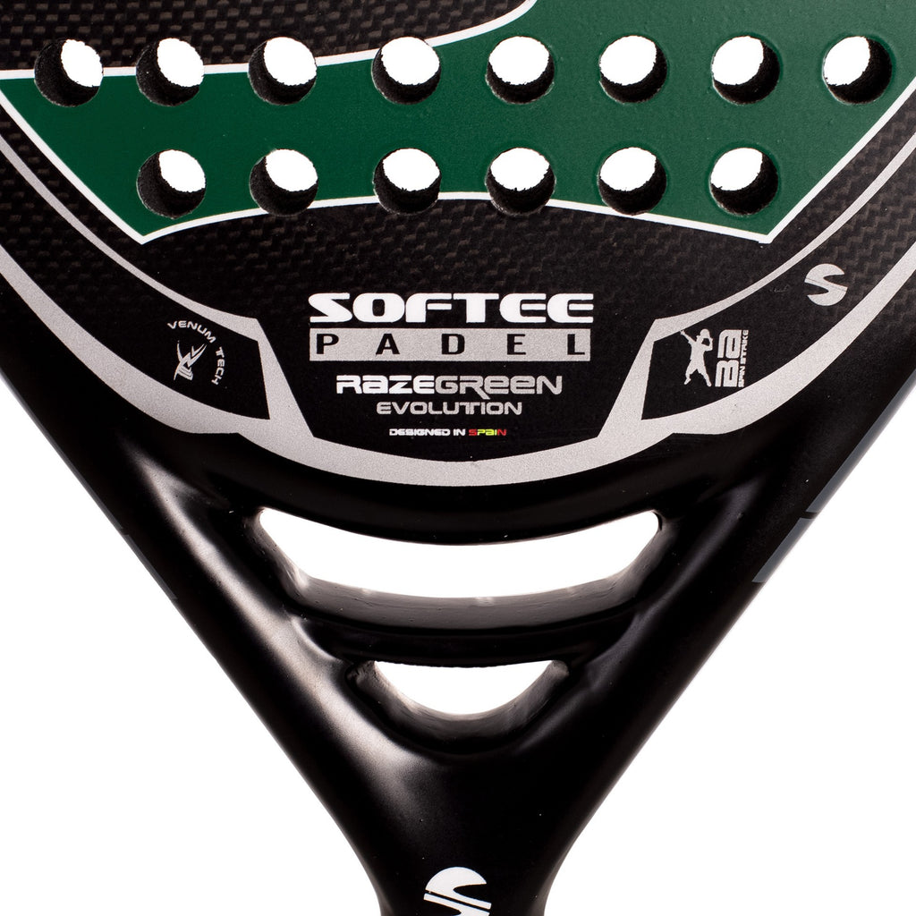 PALA PÁDEL SOFTEE RAZE EVOLUTION GREEN CARBONO DEFECTO ESTÉTICO