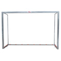JUEGO PORTERÍAS GALVANIZADAS FÚTBOL SALA/BALONMANO METÁLICAS TRASLADABLES 80X80MM CON BASE 80X40MM