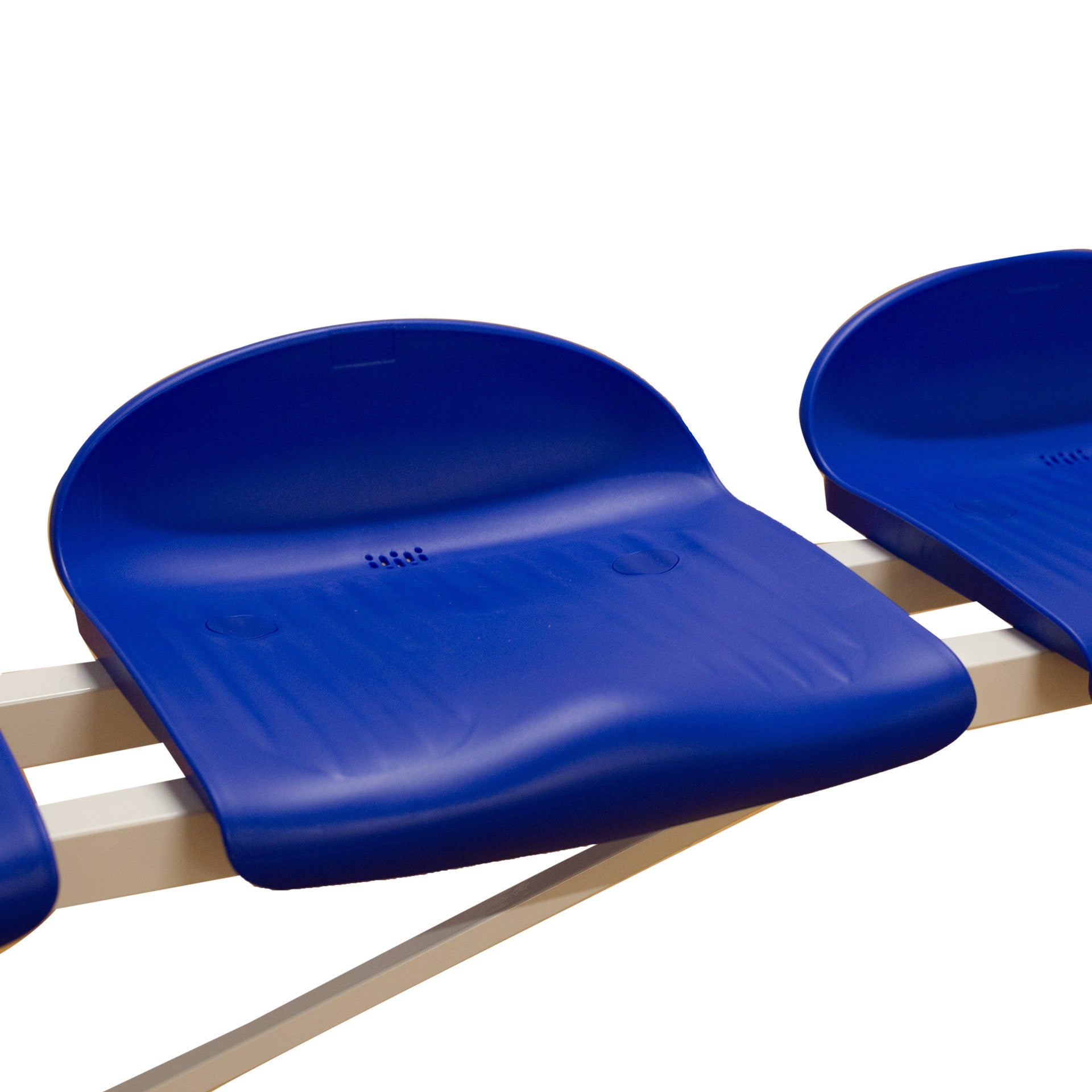 BANCO METÁLICO CON ASIENTOS AZUL PVC-5 PLAZAS-